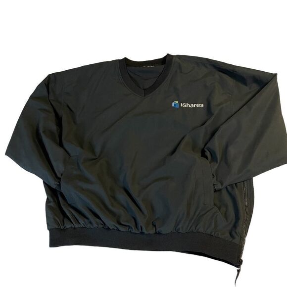 Black Golf Pullover Windbreaker Coverup jacket from Pacific Fleece Size Large. - Picture 4 of 10